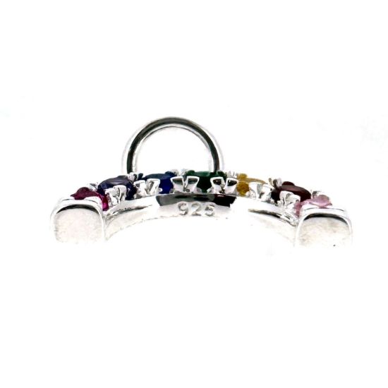 Wholesale 925 Sterling Silver Rainbow Charm With CZ Stones - 8.5mm (sold per piece)