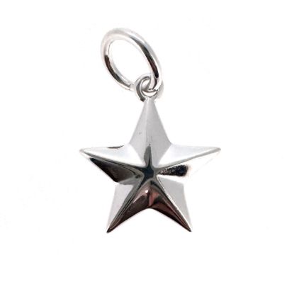 Wholesale 925 Sterling Silver 3D Star Charm - 9mm (sold per piece)