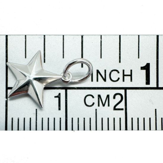 Wholesale 925 Sterling Silver 3D Star Charm - 9mm (sold per piece)