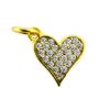 Wholesale Gold Over 925 Sterling Silver Heart Charm with CZ Stones - 10mm (sold per piece)