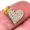 Wholesale Gold Over 925 Sterling Silver Heart Charm with CZ Stones - 10mm (sold per piece)