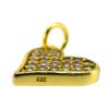 Wholesale Gold Over 925 Sterling Silver Heart Charm with CZ Stones - 10mm (sold per piece)