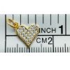 Wholesale Gold Over 925 Sterling Silver Heart Charm with CZ Stones - 10mm (sold per piece)