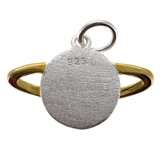 Wholesale 925 Sterling Silver Two Toned Saturn Charm - 9.5mm (Sold Per Piece) 