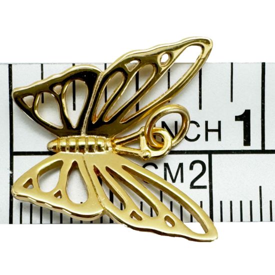 Wholesale Gold Over 925 Sterling Silver Butterfly Charm - 19mm (sold per piece)