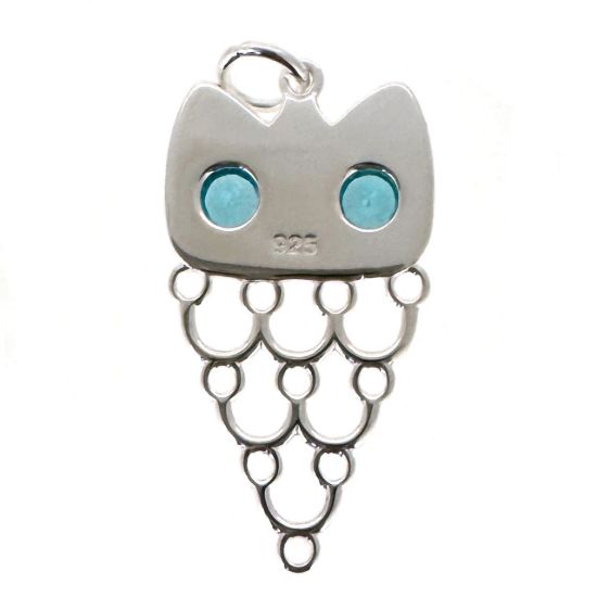 Wholesale 925 Sterling Silver Unique Owl Silhouette Charm With CZ Stones - 27mm (sold per piece)