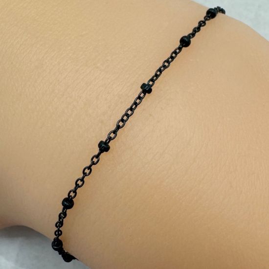 Wholesale Oxidized 925 Sterling Silver Bulk Chain - 1.8mm Ball Satellite Chain (Sold per foot)