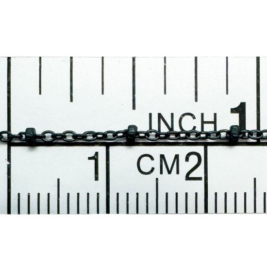 Wholesale Oxidized 925 Sterling Silver Bulk Chain - 1.8mm Ball Satellite Chain (Sold per foot)