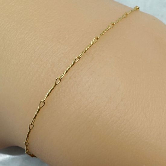 Wholesale Gold Over Sterling Silver Fancy Twisted Link Chain, Unfinished Bulk Chain - 7mm (sold per foot)