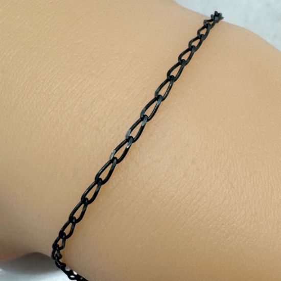 Wholesale Oxidized 925 Silver Silver Unfinished Bulk Chain - 2x4mm Diamond Cut Curb Chain - (sold per foot)