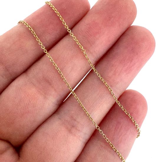 Wholesale Gold over 925 Sterling Silver 1mm Tiny Plain Cable Chain - Bulk Unfinished Chains - (sold per foot)