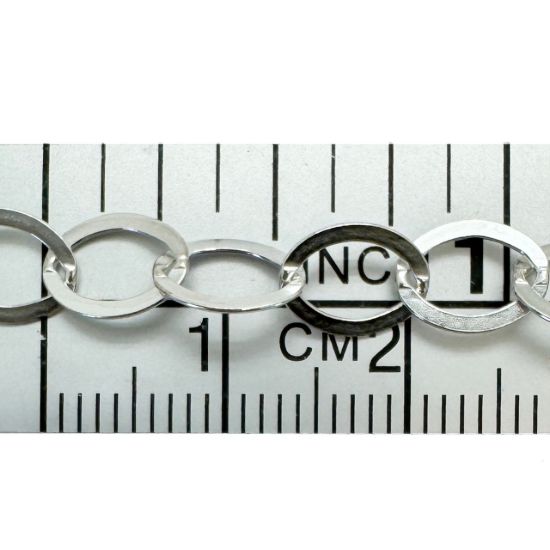 Wholesale 925 Sterling Silver 6x8mm Big Round Flat Oval Cable Chain - Unfinished Bulk Chain - (sold per foot)