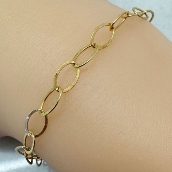 Wholesale Gold Over 925 Sterling Silver 6x8mm Big Round Flat Oval Cable Chain - Unfinished Bulk Chains - (sold per foot)