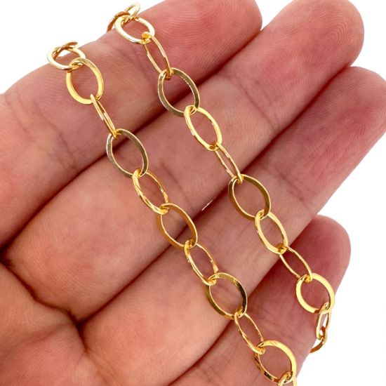 Wholesale 1/20 14k Gold Filled Flat Oval Cable Chain 5.5x7.6mm - Bulk Unfinished Chains - (sold per foot)