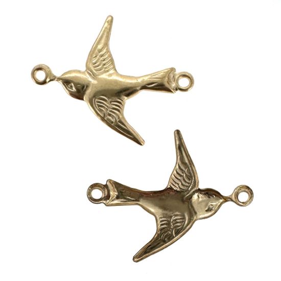 Wholesale 1/20 14K Gold Filled Textured Flying Swallow Connector - 20mm (sold per piece)