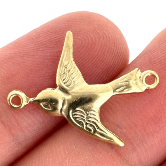 Wholesale 1/20 14K Gold Filled Textured Flying Swallow Connector - 20mm (sold per piece)
