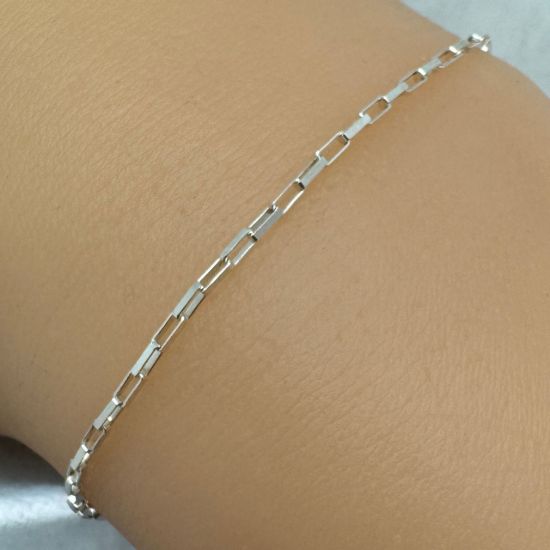 Wholesale chains, 925 Sterling Silver Small Rectangle Box Chain 1.5x1.2mm, Bulk Chain by the foot
