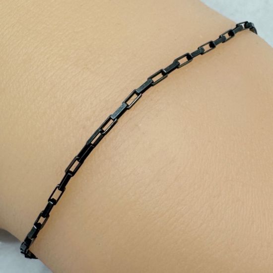 Wholesale Oxidized Sterling Silver Bulk Chain - 1.5x3mm Small Long Box Chain (sold per foot)