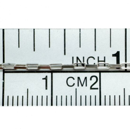 Wholesale chains, 925 Sterling Silver Small Rectangle Box Chain 1.5x1.2mm, Bulk Chain by the foot