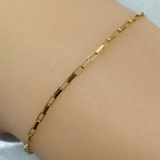 Wholesale Gold Over Sterling Silver Small Long Box Chain 1.5x3mm - Bulk Unfinished Chains - (sold per foot)