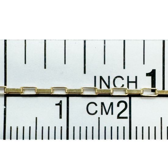 Wholesale Gold Over Sterling Silver Small Long Box Chain 1.5x3mm - Bulk Unfinished Chains - (sold per foot)