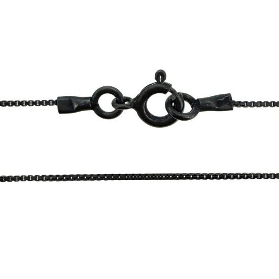 Wholesale Oxidized 925 Sterling Silver 0.8mm Tiny Box Beading Chain - Unfinished Bulk Chain - (sold per foot)