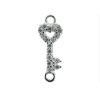 Wholesale 925 Sterling Silver Tiny Key Connector with CZ Stones - 13.5mm (sold per piece)