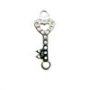 Wholesale 925 Sterling Silver Tiny Key Connector with CZ Stones - 13.5mm (sold per piece)