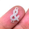 Wholesale 925 Sterling Silver Tiny Ampersand Connector with CZ Stones - 12.5mm (sold per piece)