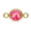 Wholesale 1/20 14k Gold Filled Fancy 4mm Smooth Pink Bello Opal-Flat Back Tiny Round Bezel Connectors