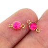 Wholesale 1/20 14k Gold Filled Fancy 4mm Smooth Pink Bello Opal-Flat Back Tiny Round Bezel Connectors
