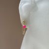 Wholesale 1/20 14k Gold Filled Fancy 4mm Smooth Pink Bello Opal-Flat Back Tiny Round Bezel Connectors
