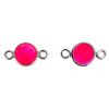 Wholesale 925 Sterling Silver Fancy 4mm Smooth Pink Bello Opal - Flat Back Tiny Round Bezel Connectors