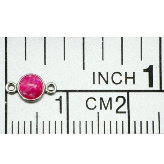 Wholesale 925 Sterling Silver Fancy 4mm Smooth Pink Bello Opal - Flat Back Tiny Round Bezel Connectors