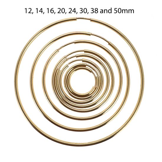 Wholesale 14K Gold Filled Endless Hoop Earrings  -1.25mm thickness (Sold per pair)