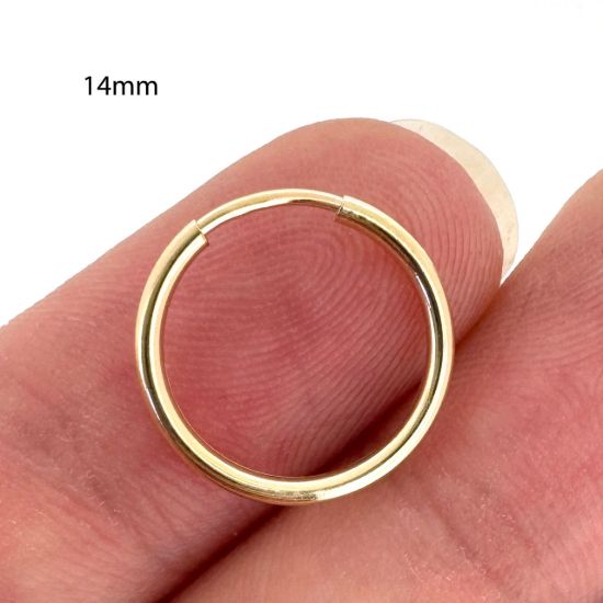 Wholesale 14K Gold Filled Endless Hoop Earrings  -1.25mm thickness (Sold per pair)