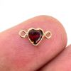 Wholesale 14K Gold Filled Fancy Tiny Heart Shaped Birthstone Bezel Connectors - AAA CZ Stones - 4mm (sold per piece)