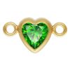 Wholesale 14K Gold Filled Fancy Tiny Heart Shaped Birthstone Bezel Connectors - AAA CZ Stones - 4mm (sold per piece)