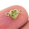 Wholesale 14K Gold Filled Fancy Tiny Heart Shaped Birthstone Bezel Connectors - AAA CZ Stones - 4mm (sold per piece)
