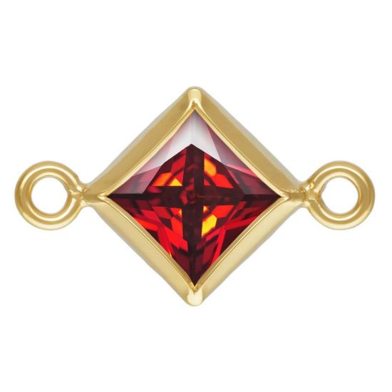 Wholesale 14K Gold Filled Fancy Tiny Diamond Shaped Birthstone Bezel Connectors - AAA CZ Stones - 4mm (sold per piece)