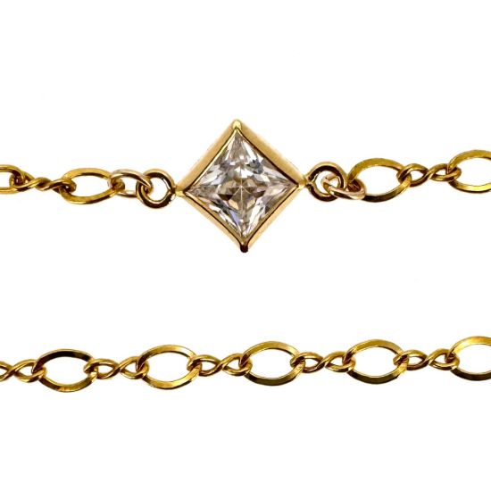 Wholesale 14K Gold Filled Fancy Tiny Diamond Shaped Birthstone Bezel Connectors - AAA CZ Stones - 4mm (sold per piece)