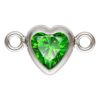 Wholesale 925 Sterling Silver Fancy Tiny Heart Shaped Birthstone Bezel Connectors - AAA CZ Stones - 4mm (sold per piece) 