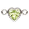 Wholesale 925 Sterling Silver Fancy Tiny Heart Shaped Birthstone Bezel Connectors - AAA CZ Stones - 4mm (sold per piece) 