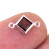 Wholesale 925 Sterling Silver Fancy Tiny Diamond Shaped Birthstone Bezel Connectors - AAA CZ Stones - 4mm (sold per piece)