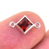 Wholesale 925 Sterling Silver Fancy Tiny Diamond Shaped Birthstone Bezel Connectors - AAA CZ Stones - 4mm (sold per piece)
