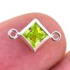 Wholesale 925 Sterling Silver Fancy Tiny Diamond Shaped Birthstone Bezel Connectors - AAA CZ Stones - 4mm (sold per piece)