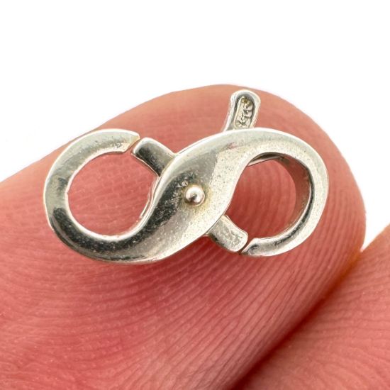 Wholesale 925 Sterling Silver Double Opening Infinity Lobster Clasp - Sold Per Piece