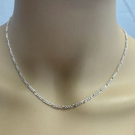 Wholesale 925 Sterling Silver Bulk Figaro Chain 2.1mm (sold per foot )