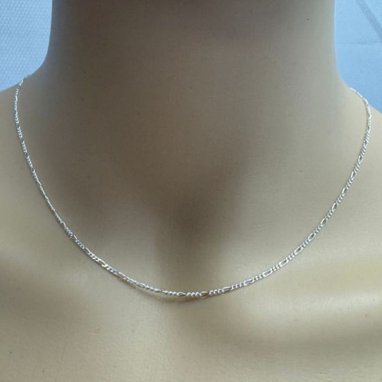 Wholesale 925 Sterling Silver Bulk Small Figaro Chain 1.4mm - (sold per foot )