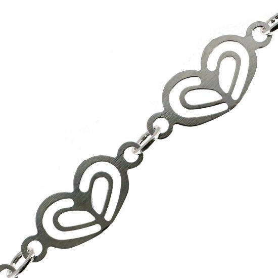wholesale sterling silver double heart chain for jewelry making
